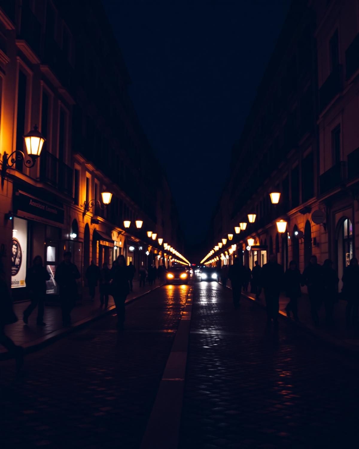 Strada di Napoli di sera